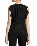 Bonnie Hammered Chiffon Top, Black