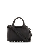 Mini Rockie Matte Leather Satchel Bag, Black