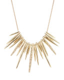 Golden Crystal Spike Bib Necklace