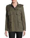 Rockstud-Trim Field Jacket, Olive