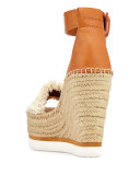 Glyn Canvas & Leather Espadrille Sandal, Cream/Tan