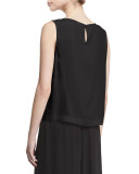 Sleeveless Short Silk Georgette Shell 