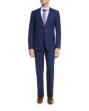 Plaid Wool Two-Piece Suit, Navy