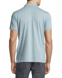Mini-Stripe Short-Sleeve Polo Shirt, Green
