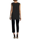 Sasha Sleeveless Printed-Front Blouse 