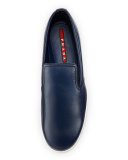 Leather Slip-On Sneaker, Navy