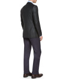 Check Two-Button Wool Sport Jacket, Green Multi