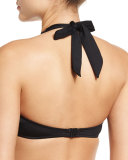 Keyhole-Front Swim Top, Black