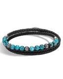 Men's Classic Chain Triple-Wrap Turquoise Bead Bracelet