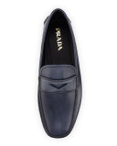 Smooth Leather Penny Loafer, Blue