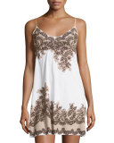 Antique-Lace-Print Microfiber Chemise