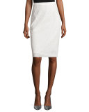 Eyelet Lace Pencil Skirt, Natural