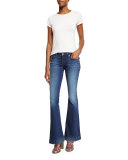 Ferris Low-Rise Flare-Leg Jeans, Canal