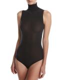 Buenos Aires Turtleneck Thong Bodysuit, Black