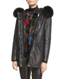 Tandy Oversized Hooded Parka & Detachable Patchwork-Fur Vest