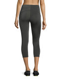 Colorblocked Mid-Rise Cropped Leggings, Gray/Black