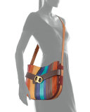 Gemini Link Belted Eel-Stripe Shoulder Bag, Multicolor