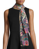 Multipattern Cashmere-Blend Scarf, Multicolor
