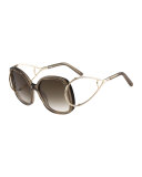 Jackson Square Oversized Sunglasses, Gray