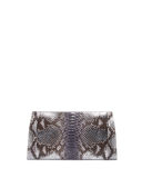 Metallic Python Slicer Clutch Bag