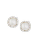 9mm Pavé Crystal & Pearl Button Earrings