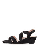Spiro Strappy Demi-Wedge Sandal, Black