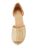 Akron Peep-Toe d'Orsay Flat, Natural