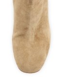 Mia Suede 85mm Chelsea Boot, Beige