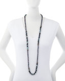 Francine Turquoise, Agate & Rhinestone Beaded Necklace