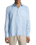 Caroubis Linen Pocket Sport Shirt