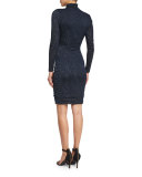 Dacey Long-Sleeve Turtleneck Dress, Harbor