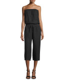 Sadia Strapless Linen Jumpsuit