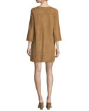 Camarillo Suede Lace-Up Shift Dress