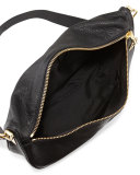 Scott Leather Half-Moon Shoulder Bag, Black