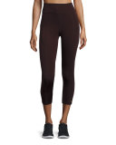 Paneled High-Rise Cropped Leggings, Raisin