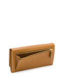 Saffiano Continental Flap Wallet, Caramel (Caramel)