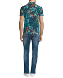 Allover Printed Short-Sleeve Polo Shirt, Multicolor