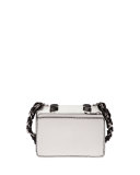 Hava Leather Chain Crossbody Bag, White/Black