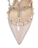 Rockstud Patent T-Strap Pump, Poudre