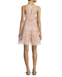 Nostalgia Embroidered Mesh Dress, Pink