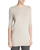 Long Cashmere Half-Sleeve Sweater