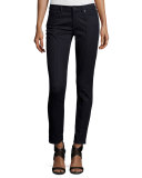 Azella Pintucked Skinny Jeans, Dark Knight Wash