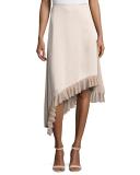 Ailie Asymmetric Satin Midi Skirt