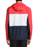 Logo Colorblock Wind-Resistant Track Jacket, Red/Navy/White