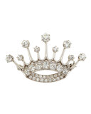 Estate Victorian Diamond Crown Pin