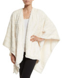 Faux-Fur Reversible Shawl, White