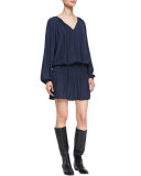 Paris Blouson Drop-Skirt Dress