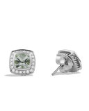 Petite Albion Earrings with Prasiolite and Diamonds