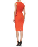 Deep V-Neck Asymmetric Ruffle Dress