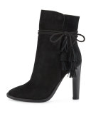 Chap Suede Tassel Bootie, Black